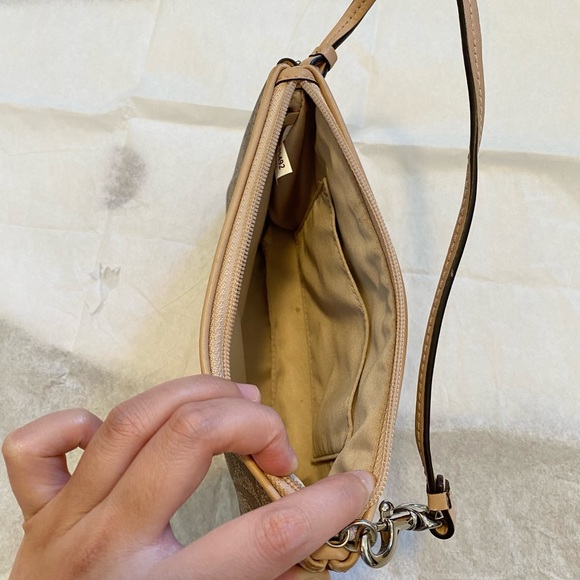 Large Coach Wristlet Brown and Red with Signature Logo - Picture 5 of 5